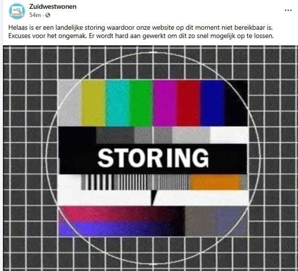 Storing website Zuidwestwonen.nl